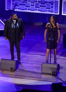 Michael Trotter Jr. and Tanya Trotter of The War and Treaty perform onstage at the 16th Annual Academy of Country Music Honors at Ryman Auditorium on August 23, 2023 in Nashville, Tennessee.