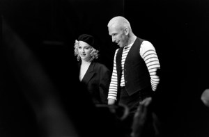 Madonna and Jean Paul Gaultier participate in a benefit event for amfAR at the Shrine Auditorium in Los Angeles on Sept. 24, 1992